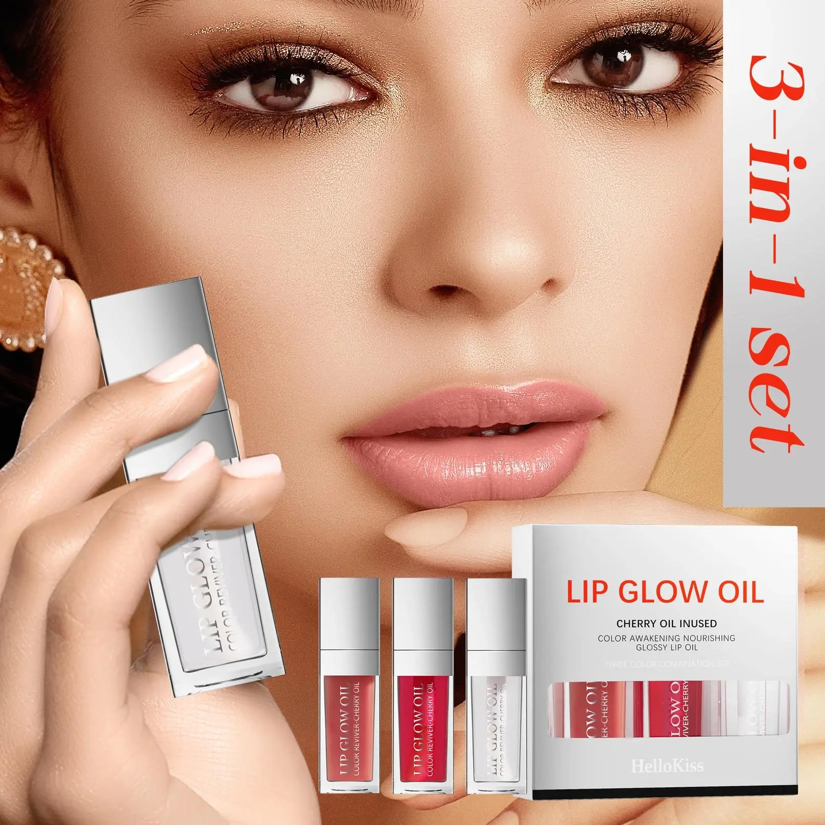 Natural Lip Oil Trio Moisturizing Treatment For Dry Cracked Lips Long Lasting Nourishment Glossy Finish