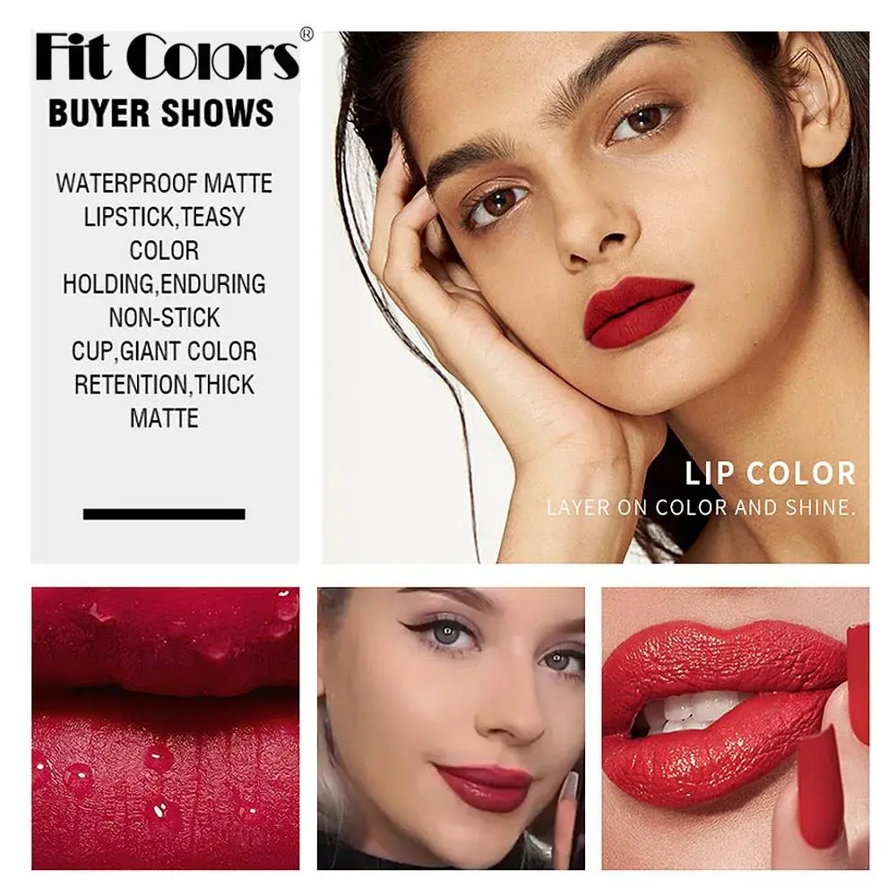 7pcs Matte Lipgloss Set With 6pcs Lip Liner Waterproof Long Lasting Non Stick Cup Hook Lip Makeup Glaze Kit
