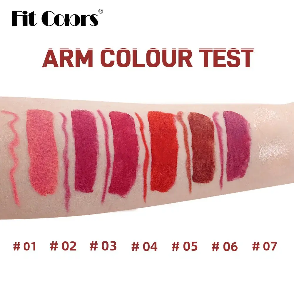 7pcs Matte Lipgloss Set With 6pcs Lip Liner Waterproof Long Lasting Non Stick Cup Hook Lip Makeup Glaze Kit