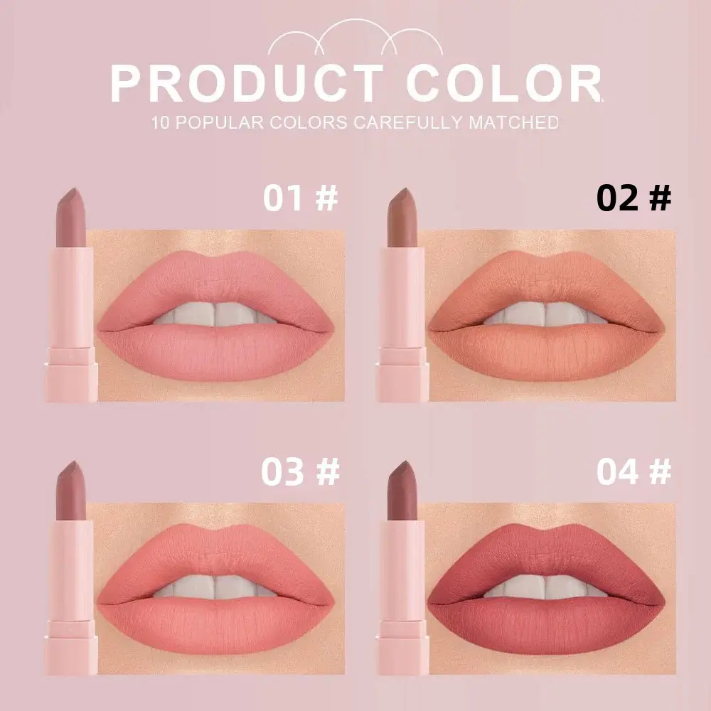Mini Matte Lipstick Gift Set 10 Colors Saturated Velvet Finish Long Wear Lip Makeup For All Day Moisturizing