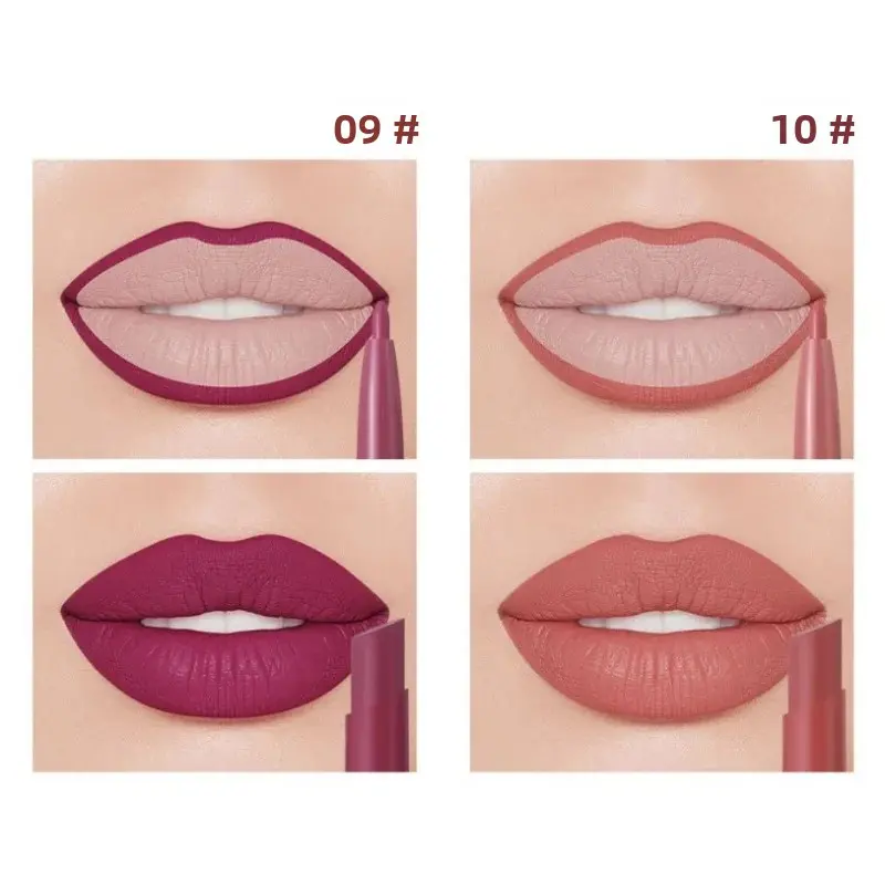 Double Head Matte Lip Liner Pencil 2 in 1 Long Lasting Waterproof Nude Red Lipstick Brighten Outline Makeup Stick