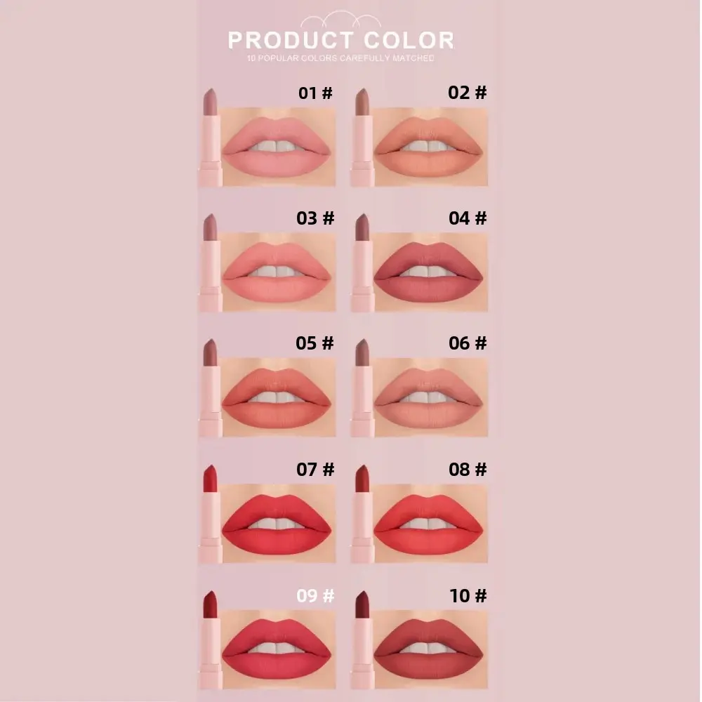 Mini Matte Lipstick Gift Set 10 Colors Saturated Velvet Finish Long Wear Lip Makeup For All Day Moisturizing