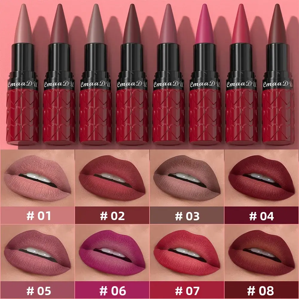 Velvet Matte Lipstick Pencil Waterproof Long Lasting Nude Red Brown Lip Gloss Non Sticky Lip Liner Makeup