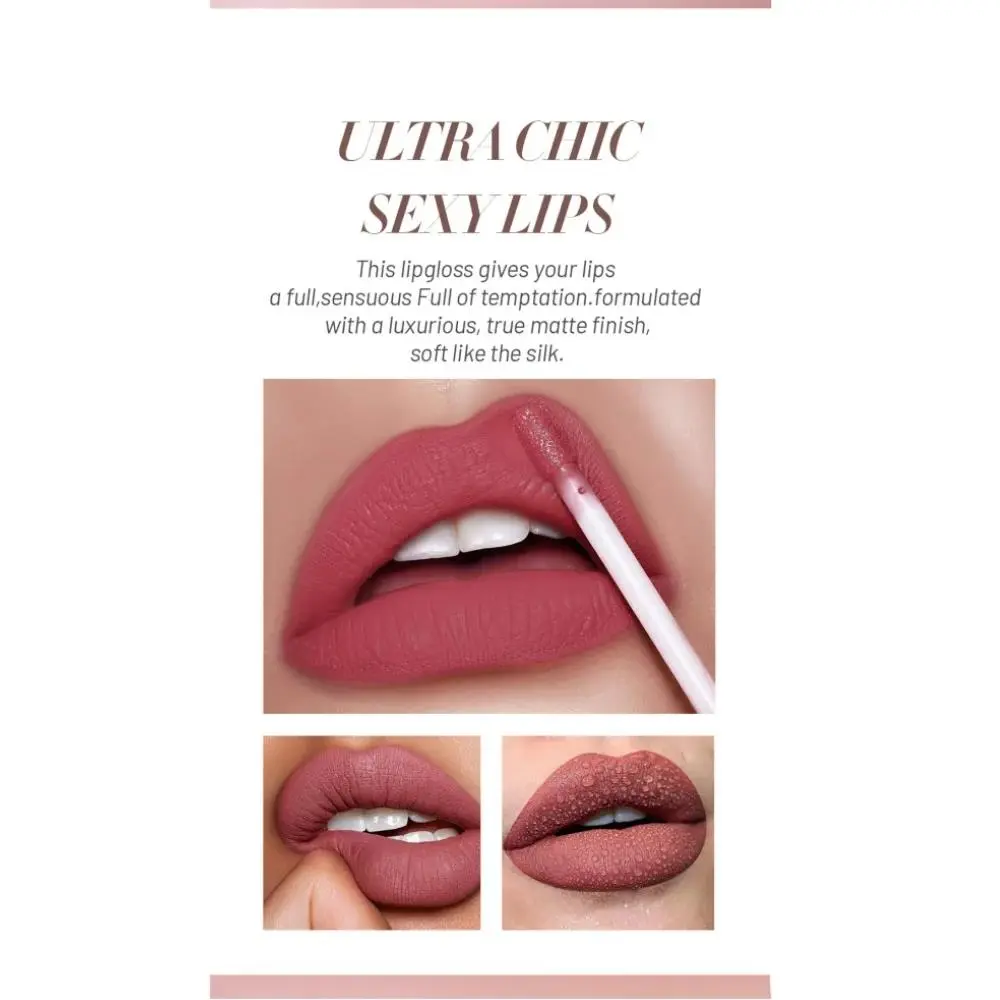 Velvet Matte Lipstick Set 6pcs Long Lasting Lip Gloss Waterproof Non Transfer Lip Tint Silky Smooth 24hrs Wear Gift Box