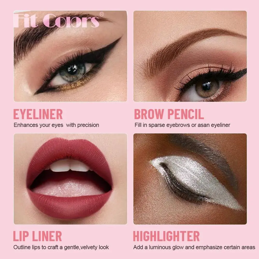 4 In 1 Multifunction Makeup Pen Eyeliner Lip Liner Eyebrow Pencil Highlighter Eyeshadow All In One Beauty Tool