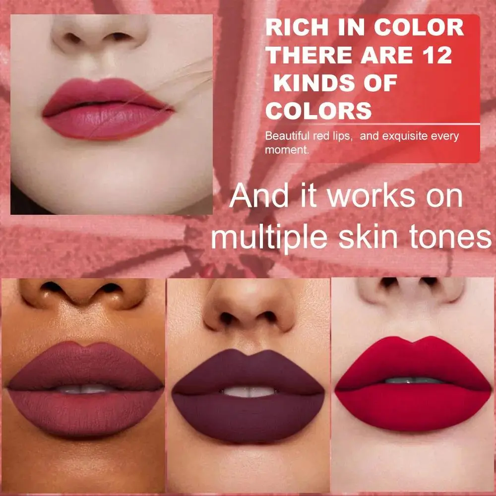 6pcs Matte Lip Liner Set Nude Brown Rose Red Waterproof Long Lasting Rotatable Lip Pencil Smooth Pigmented Kit