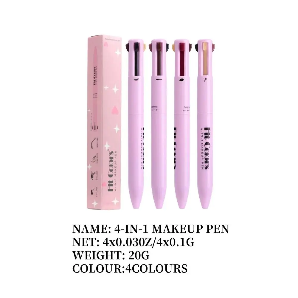 4 In 1 Multifunction Makeup Pen Eyeliner Lip Liner Eyebrow Pencil Highlighter Eyeshadow All In One Beauty Tool