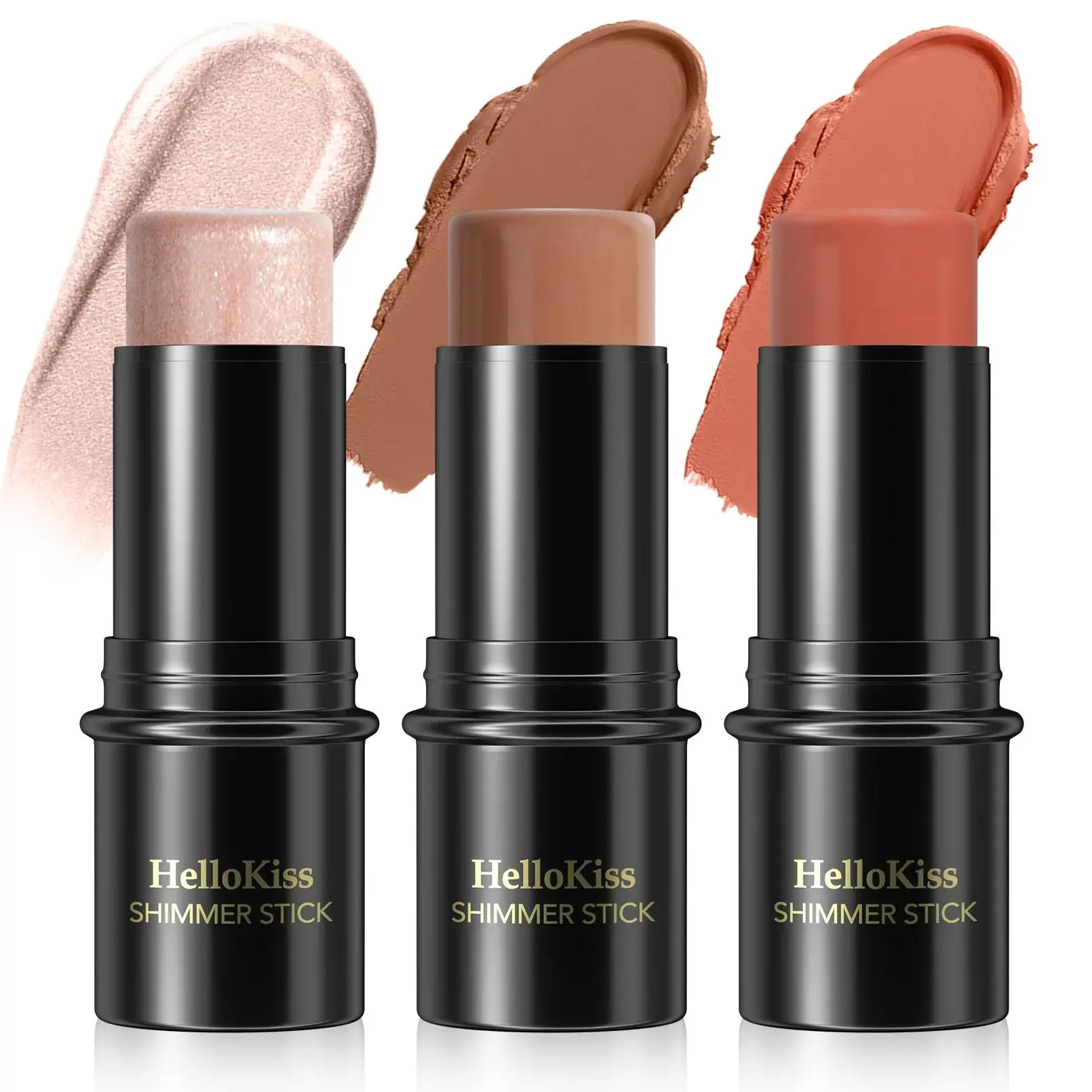 3Pcs Concealer Stick Set Waterproof Oil Control Highlighter Contour Blush Cream Multifunctional Makeup Beauty