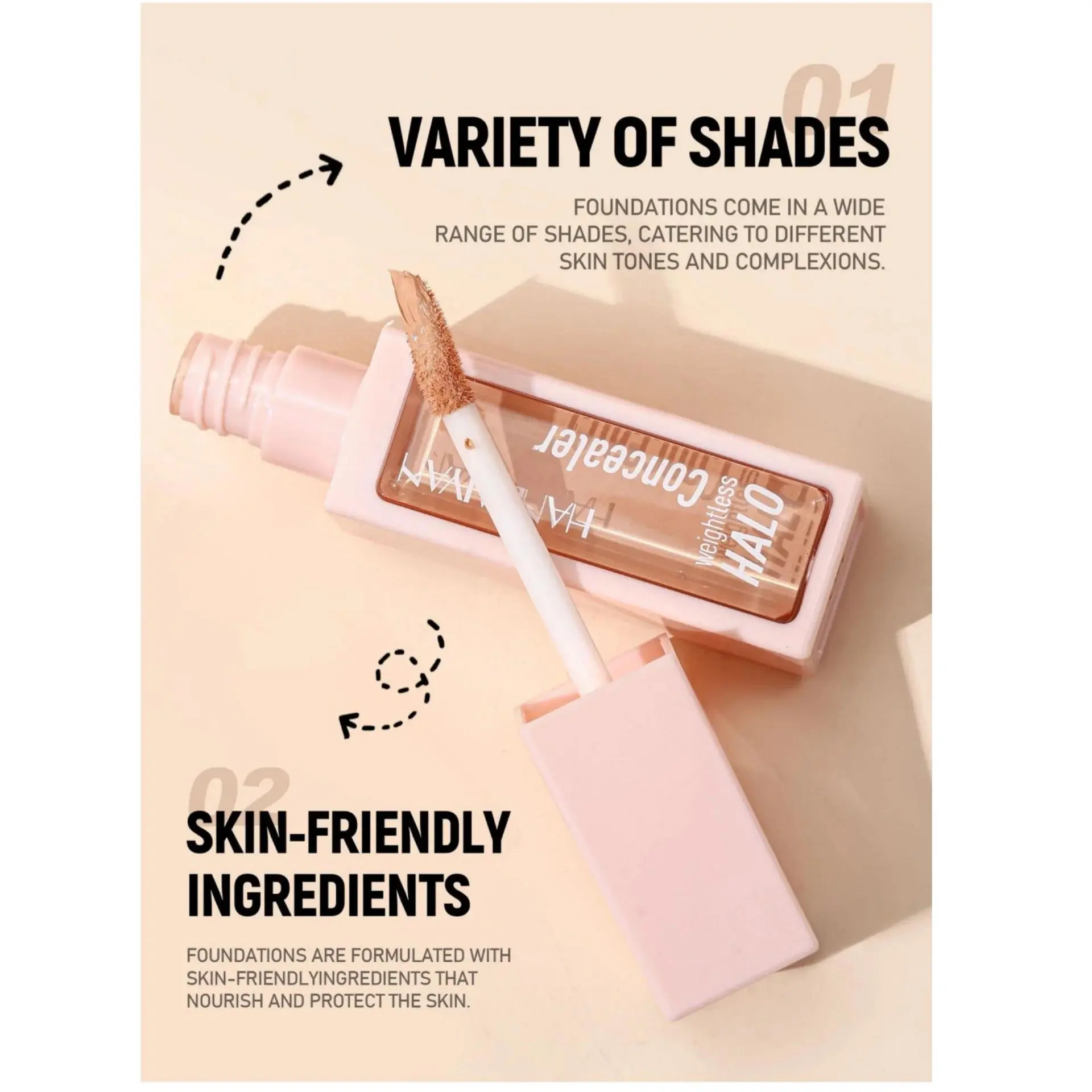 Matte Liquid Concealer For Men Women Long Lasting Oil Control Dark Circle Corrector Poreless Foundation Cream Moisturizing