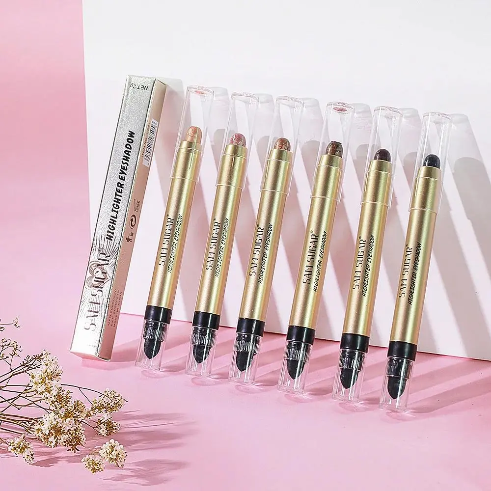 Pearlescent Shimmer Dual Headed Eye Shadow Stick High Gloss Contouring Brightening One Swipe Perfect Application