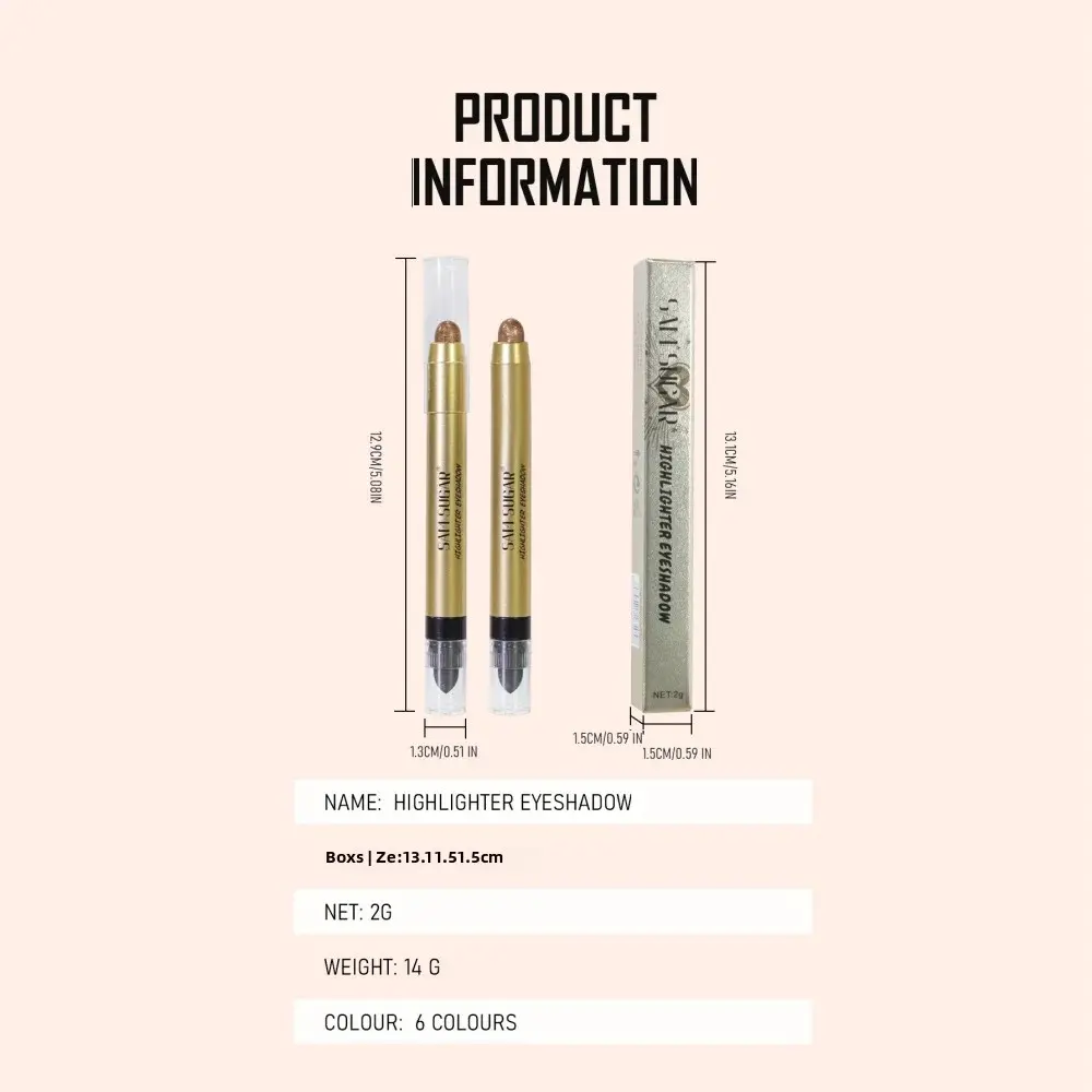 Pearlescent Shimmer Dual Headed Eye Shadow Stick High Gloss Contouring Brightening One Swipe Perfect Application