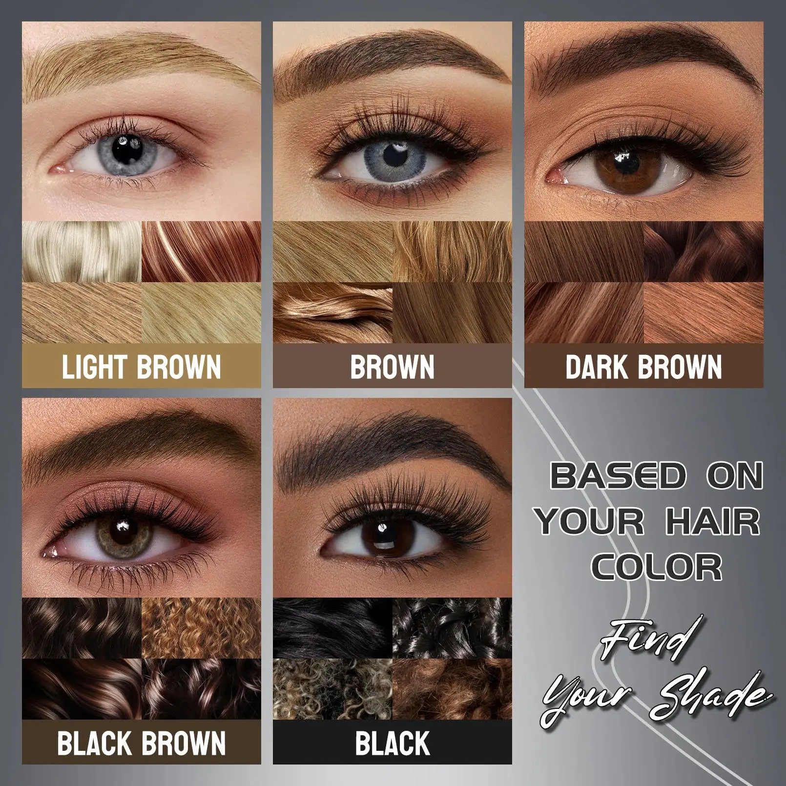 Natural Look Eyebrow Pencil Waterproof Sweat Proof Double Ended 2 in 1 Long Lasting Brow Definition Fill Shape