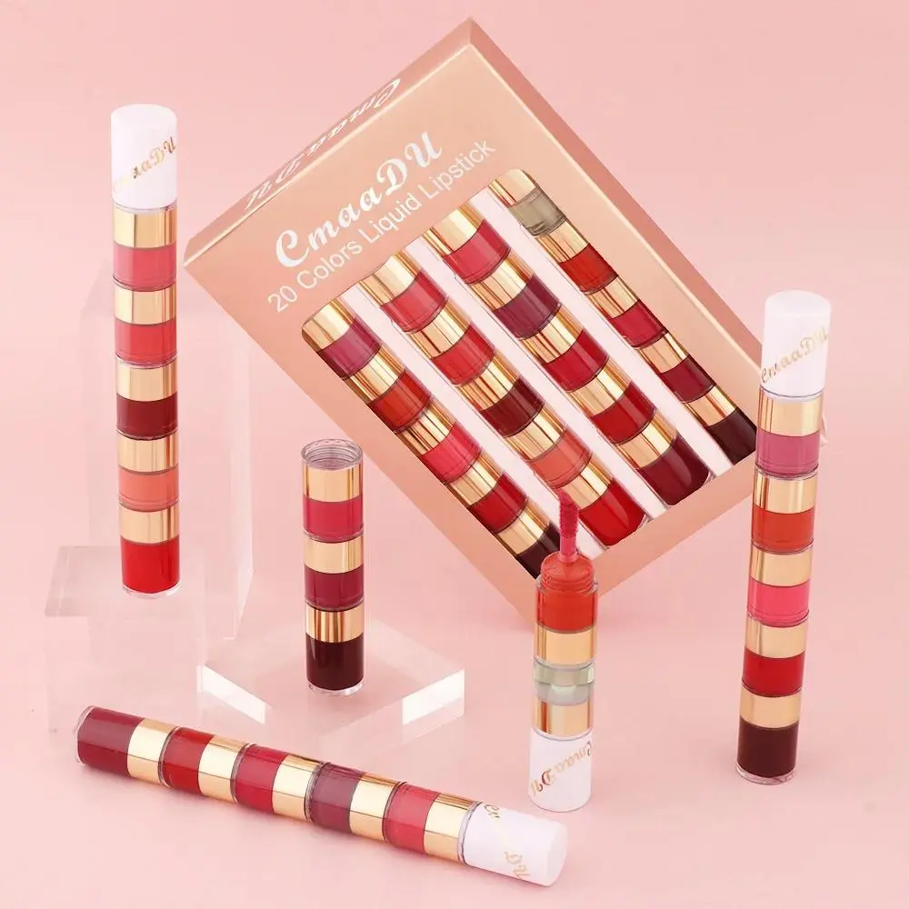 Matte Velvet Lipstick Kit 5 Colors Sexy Red Lip Tint Non Stick Lip Gloss Moisturizing Lip Oil Combo Vibrant Long Lasting
