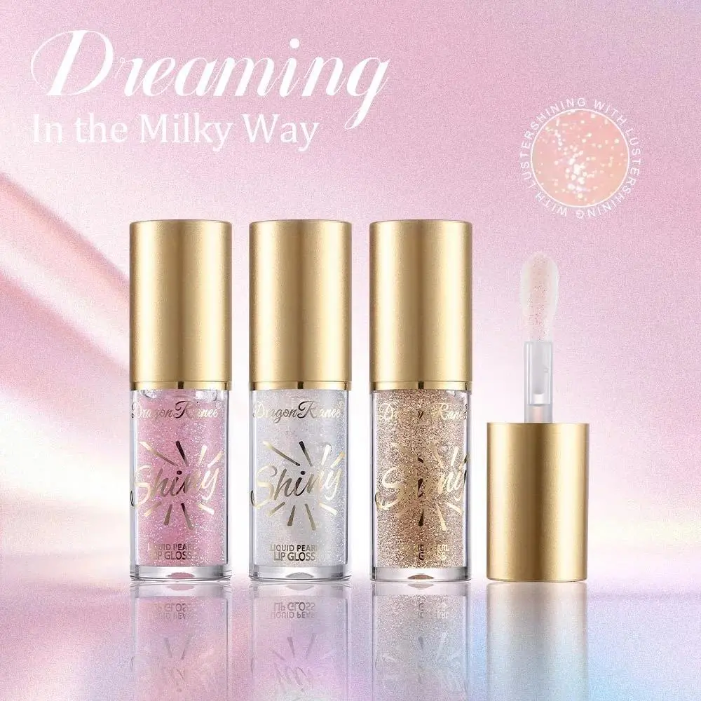 KBeauty Pearl Lip Gloss Set Shimmering Glitter Moisturizing Lip Oil Glaze Smooth Shiny Mirror Lip Care