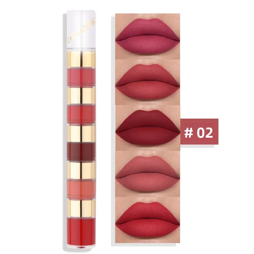 Matte Velvet Lipstick Kit 5 Colors Sexy Red Lip Tint Non Stick Lip Gloss Moisturizing Lip Oil Combo Vibrant Long Lasting