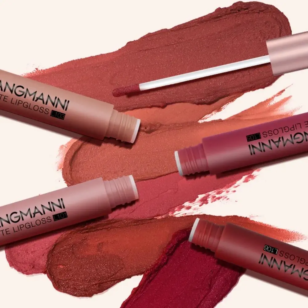6Pcs Long Lasting Matte Liquid Lipstick Set Velvet Non Stick Cup High Pigment Lip Glaze Waterproof Smudge Proof Lip Tint