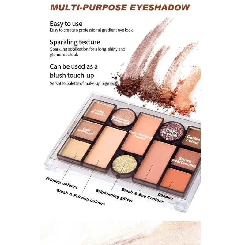 Pearl Matte Eye Shadow Makeup Palette 12 Colors Blusher Powder For Face And Eyebrow Beauty Cosmetic