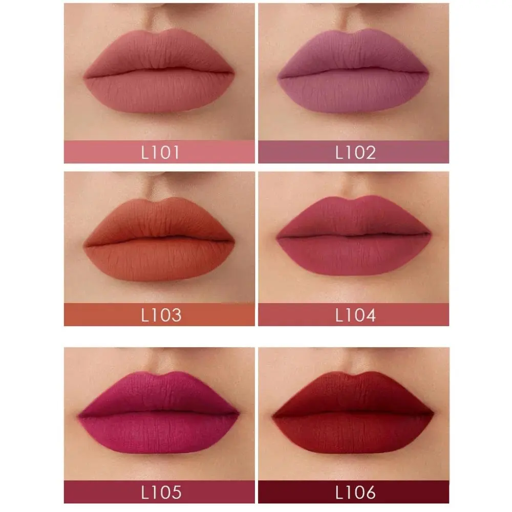 6Pcs Long Lasting Matte Liquid Lipstick Set Velvet Non Stick Cup High Pigment Lip Glaze Waterproof Smudge Proof Lip Tint