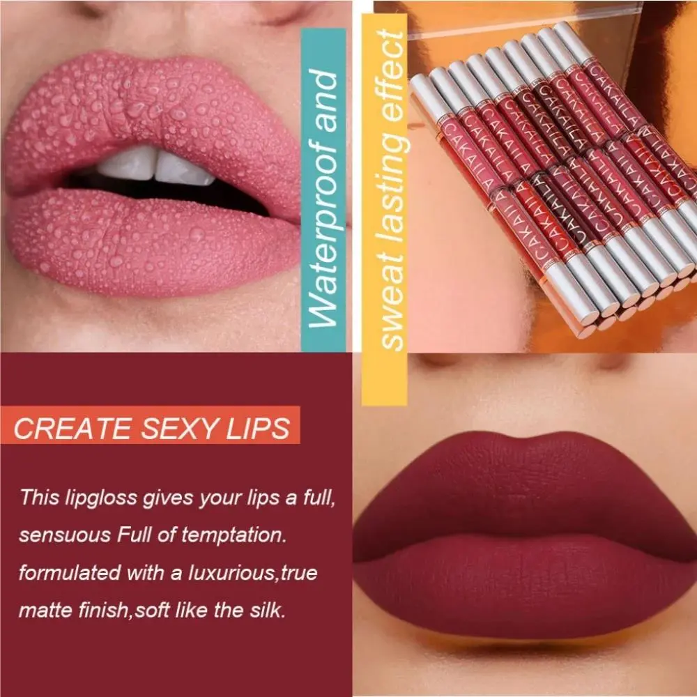 10pcs Matte Velvet Lipstick Set With Nude Lip Gloss Moisturizing Waterproof Liquid Lipstick For Women Long Lasting Lip Tint