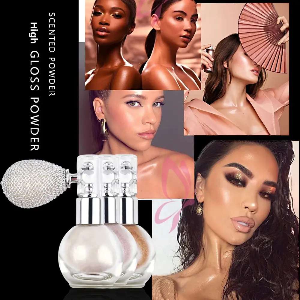 Diamond Highlighter Powder Waterproof Glitter Bronzer Face Contour Illuminator Makeup Long Lasting Shimmer Spray