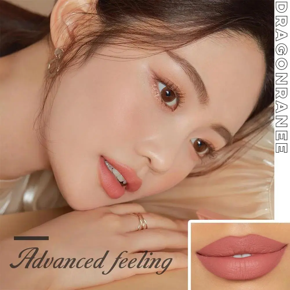 3 PCS Strawberry Velvet Matte Lip Gloss Set Non Stick Lipstick Cute Lip Makeup For Women Long Lasting Hydrating