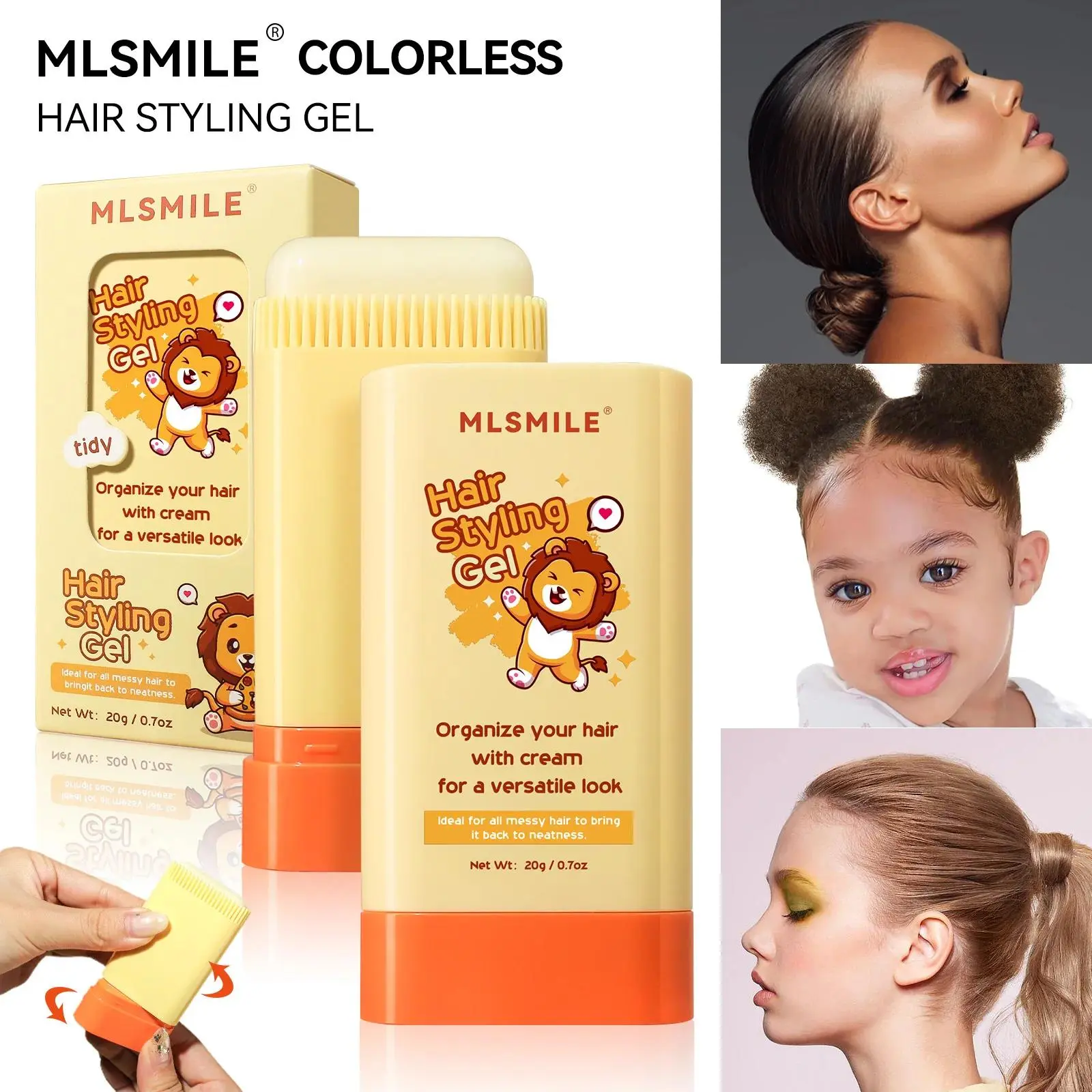 20g Hair Wax Stick with Comb Teeth Anti-Frizz Styling Cream for Men Women & Kids  Edge Curly Product