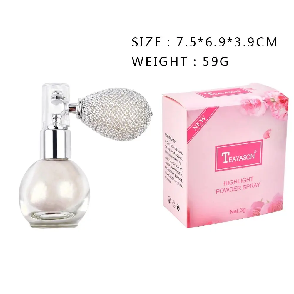 Diamond Highlighter Powder Waterproof Glitter Bronzer Face Contour Illuminator Makeup Long Lasting Shimmer Spray