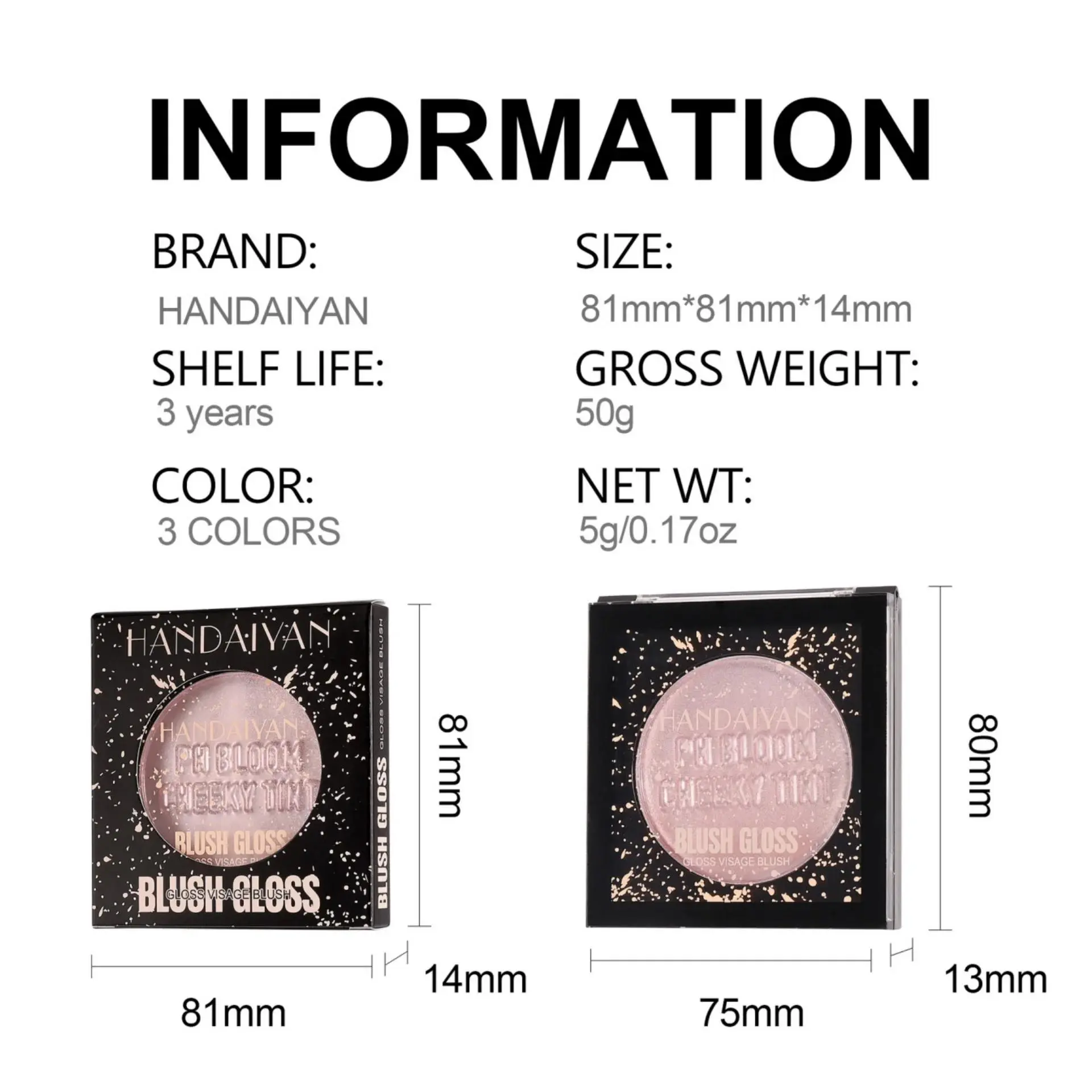 PH Bloom Multi Use Cheek Blush Tint Gradient Highlighter Gloss Natural Long Lasting Pink Powder Blusher Makeup Contour