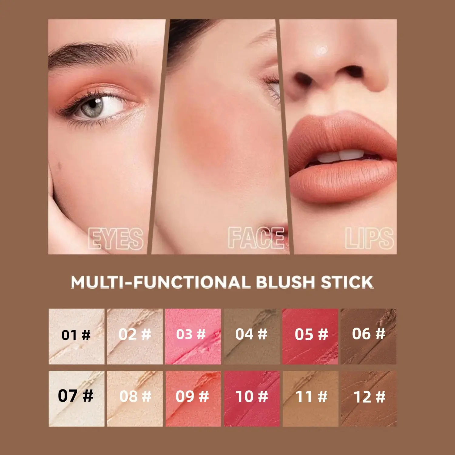 3D Face Sculpting Highlighter Blush Contour Stick Multifunctional Makeup Enhancer Easy Apply Brightening Skin Tone