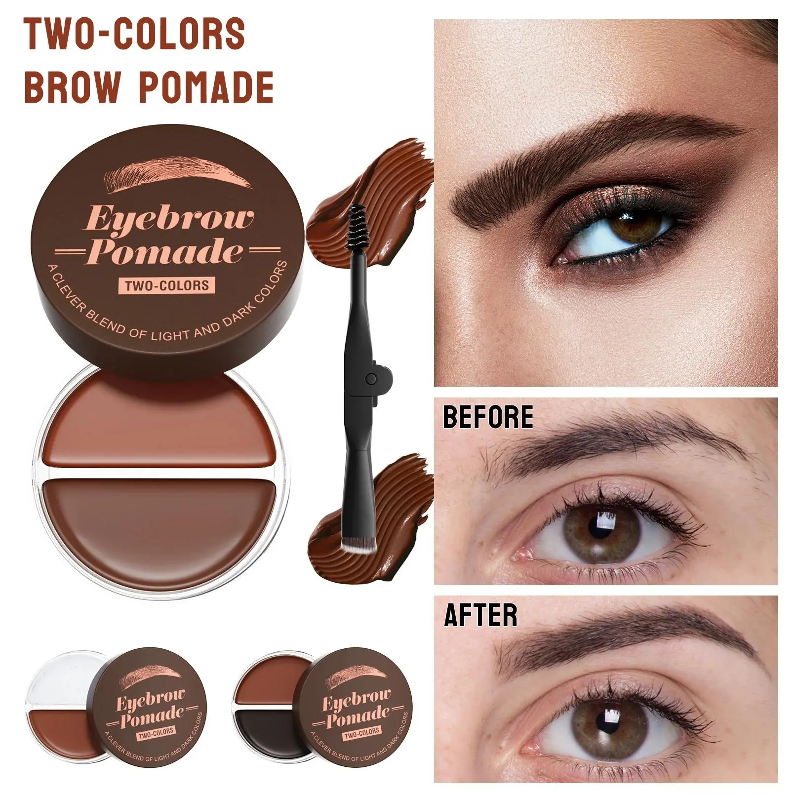 Long Lasting Waterproof Eyebrow Cream 2 In 1 Dual Color Natural Brow Wax Soap For Flawless Brows