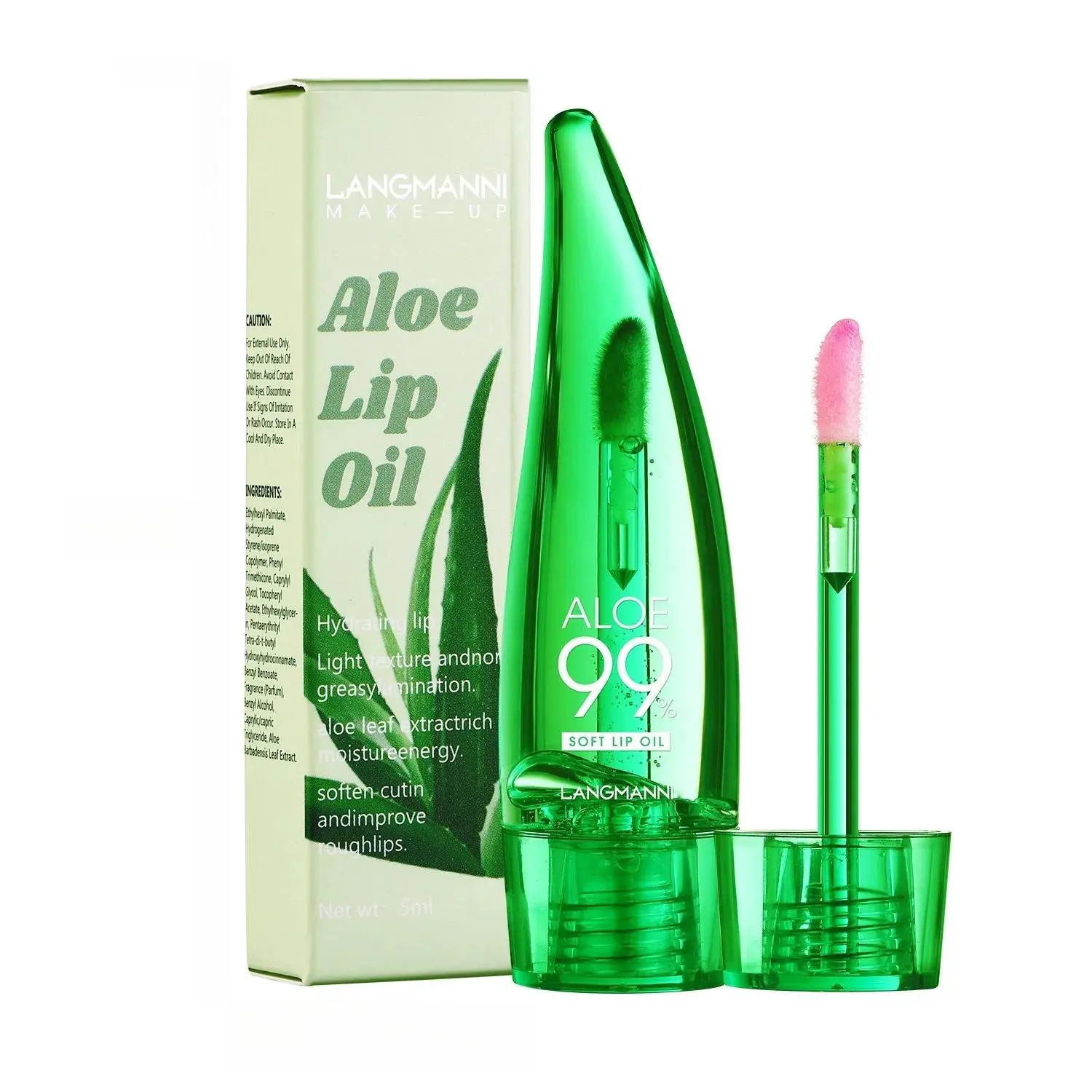 Aloe Vera Lip Gloss Strawberry Flavored Color Changing Moisturizing Lip Oil Long Lasting Shine Glaze for Lips Care