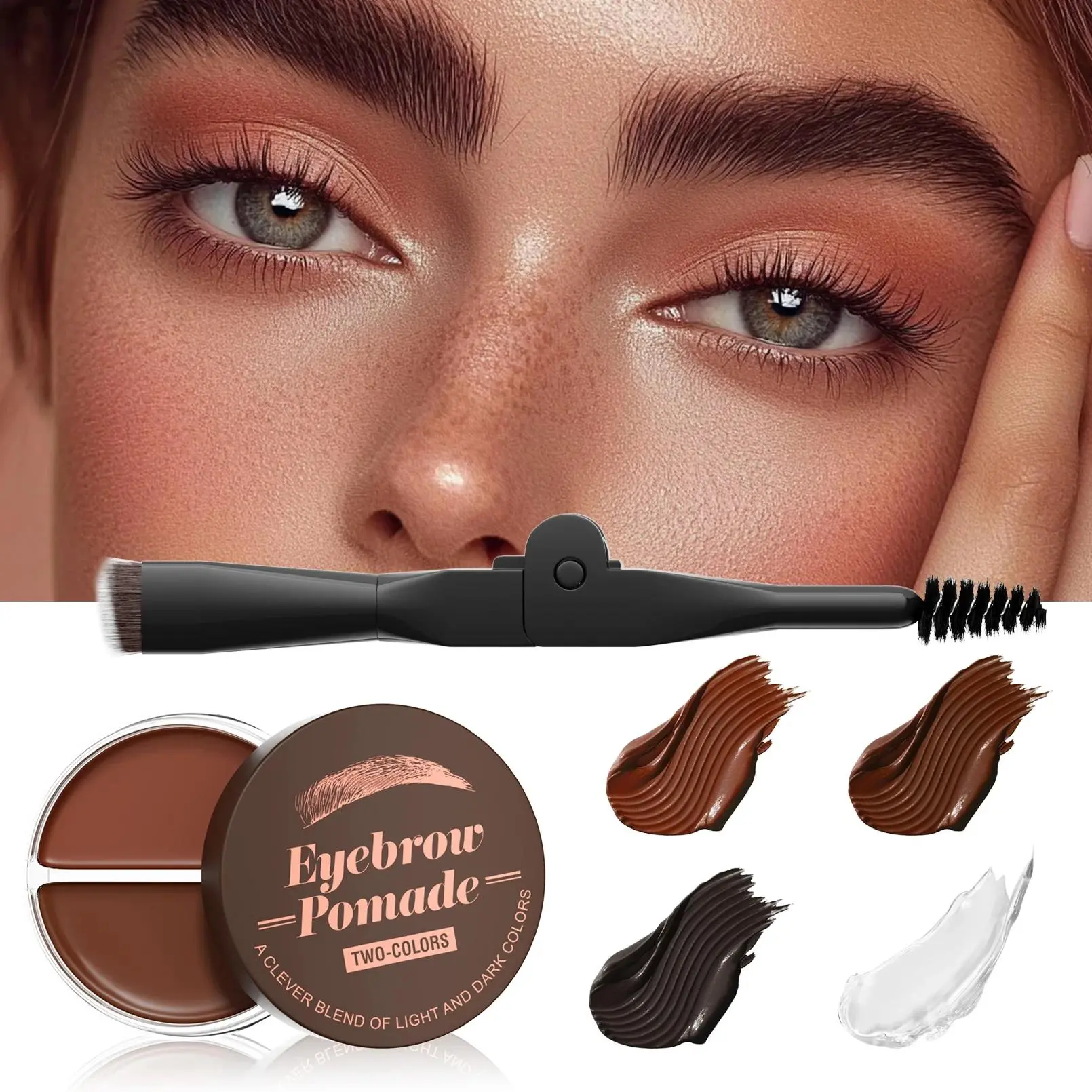 Long Lasting Waterproof Eyebrow Cream 2 In 1 Dual Color Natural Brow Wax Soap For Flawless Brows