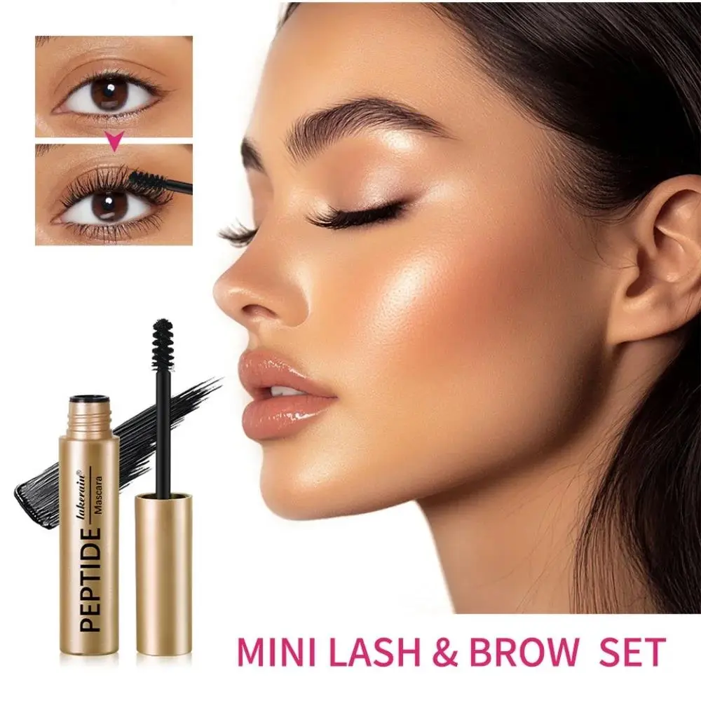Natural Peptide Lash Growth Serum Mascara Enhancer Kit for Longer Thicker Eyebrows and Eyelashes Eye Makeup