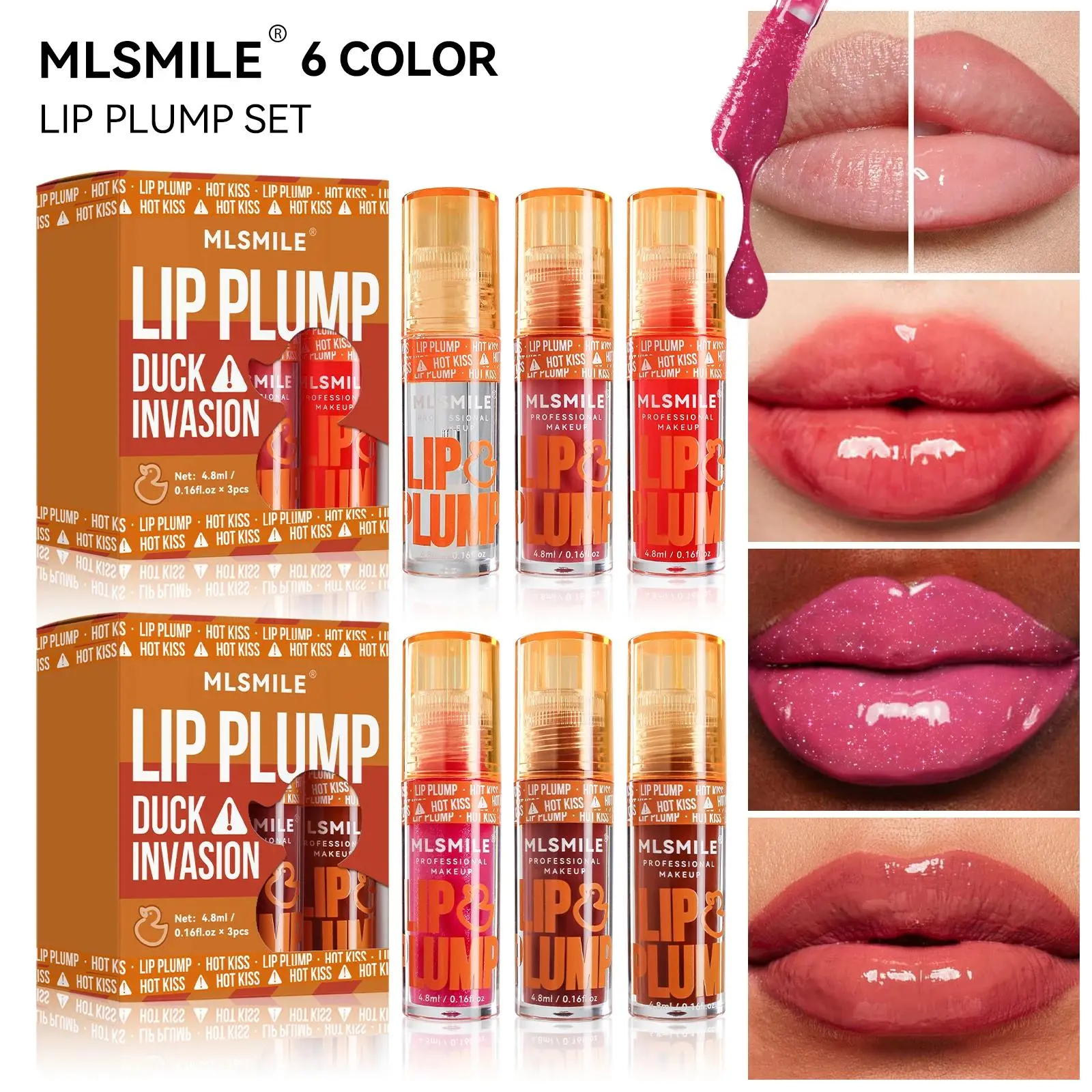 3 Piece Set Mirror Shine Lip Oil Gloss Liquid Sticks with Transparent Hydrating Glaze Plumping & Nourishing Care