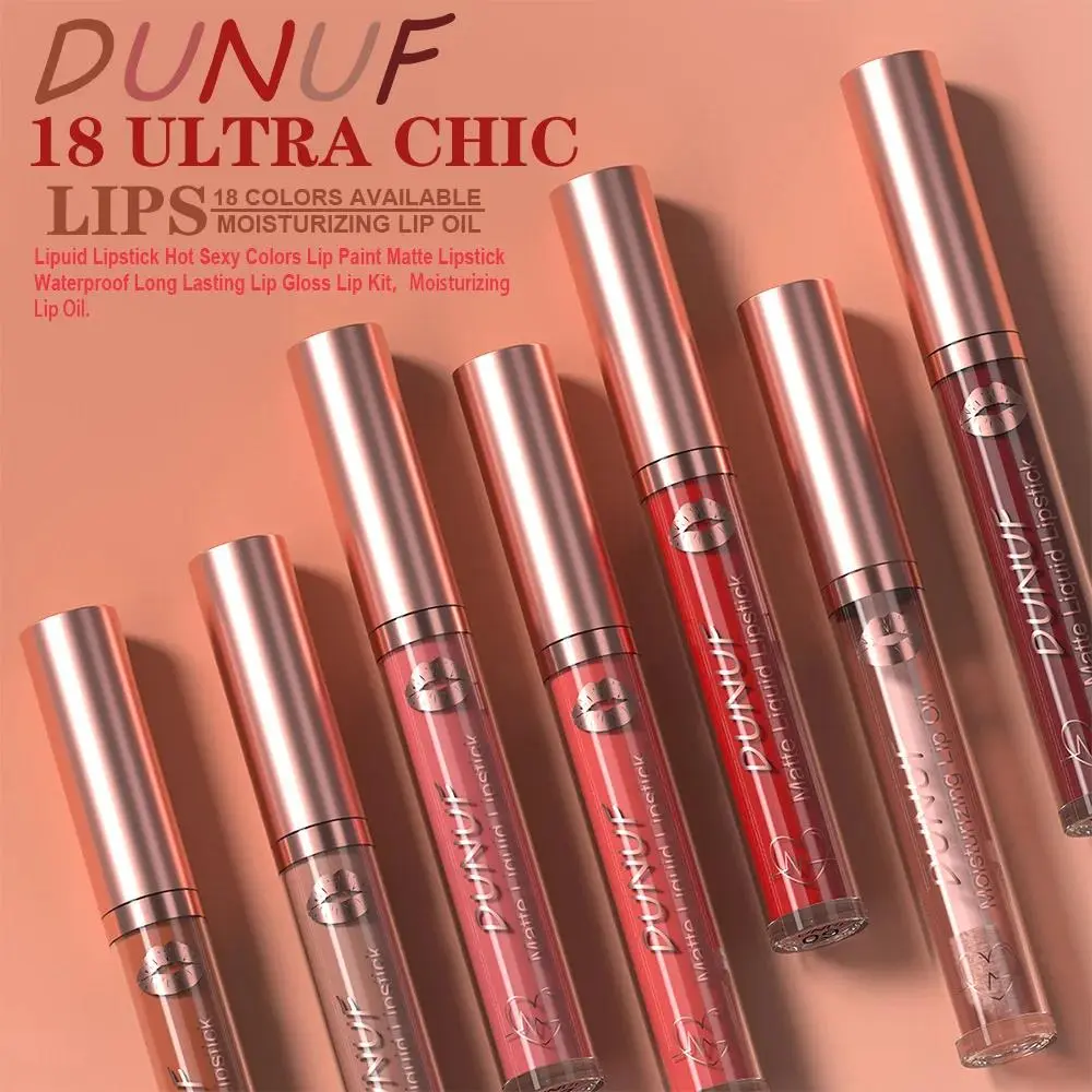 6 PCS Velvet Matte Liquid Lipstick Set Waterproof Long Lasting Nude Rose Red Lip Oil For Moisture And Shine