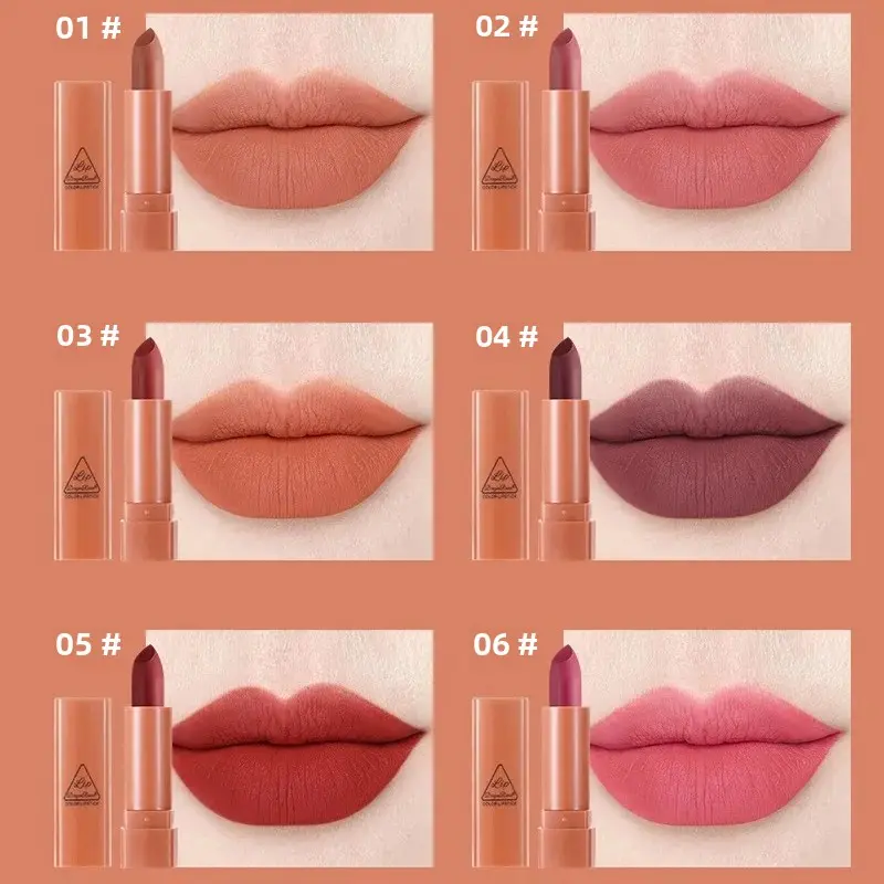 6pcs Matte Lipstick Set Waterproof Long Lasting Non Transfer Easy Apply Vibrant Colors Makeup Gift for Women