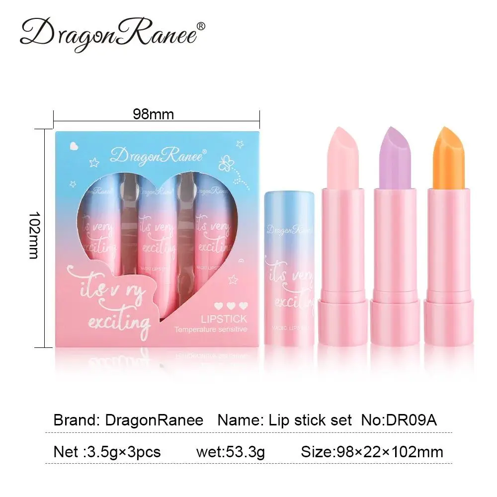 Women Lipstick Set 3pcs Moisturizing Long Lasting Non Transfer Warm Tone Lip Balm Nourishing Lip Color Collection
