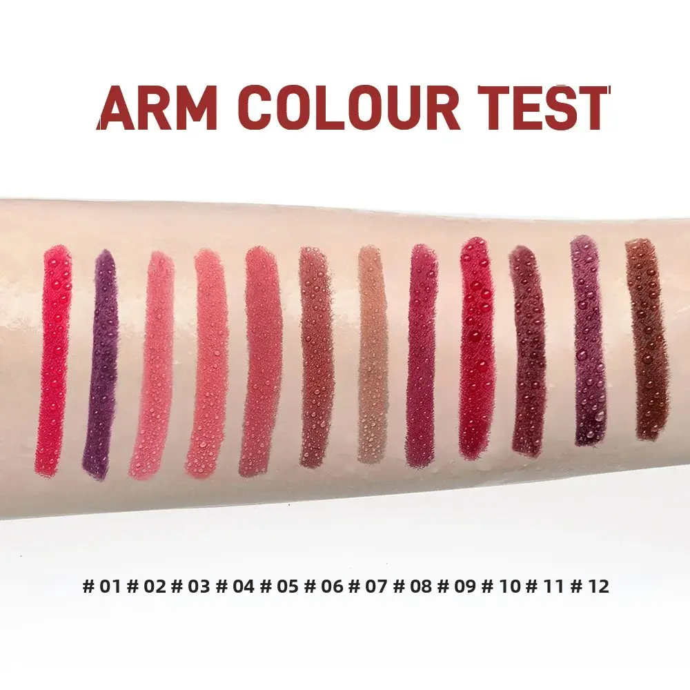Velvet Matte Lipliner Set 12 Shades Waterproof Long Lasting Nude Lip Pencil Outline Makeup Essentials Beauty Kit