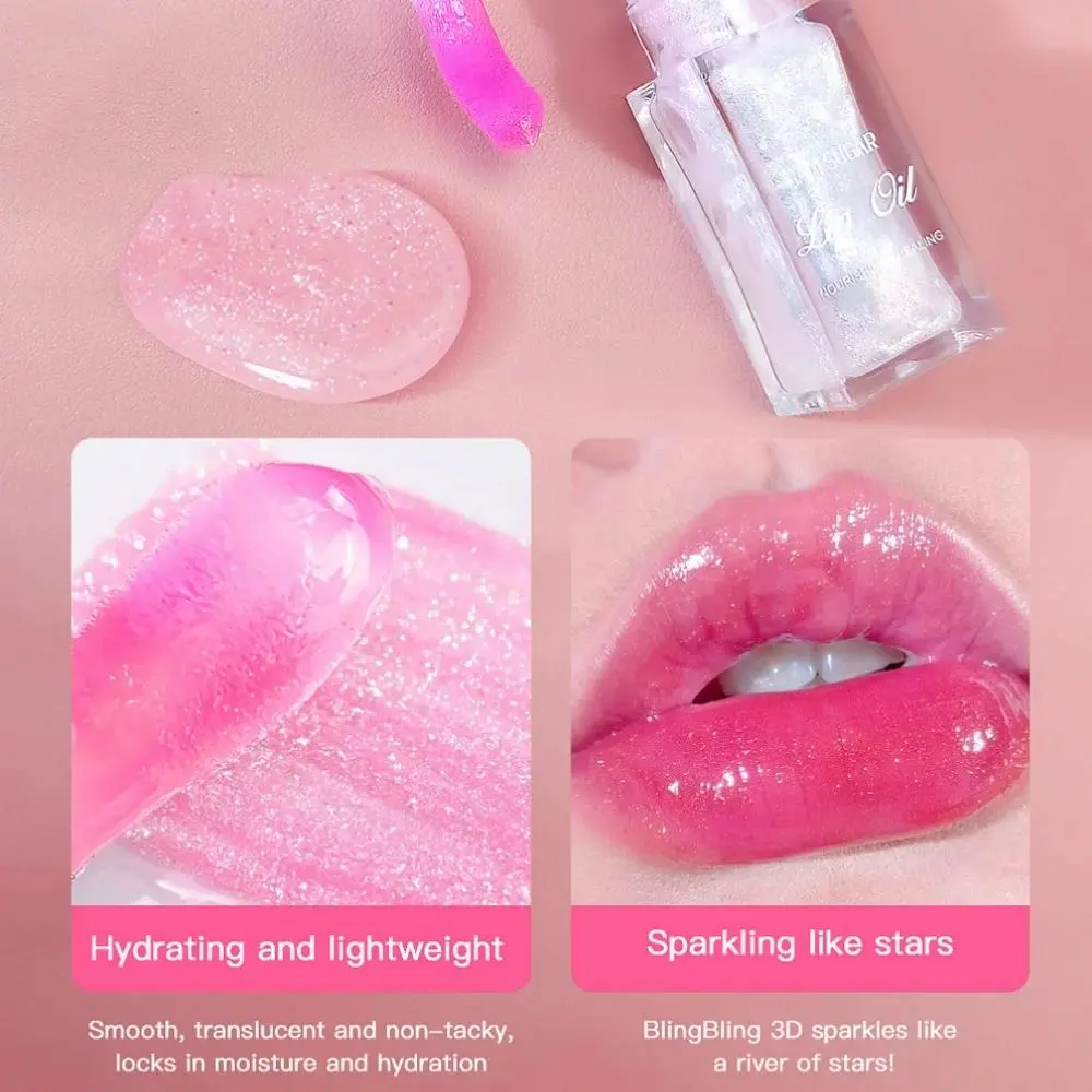 Color Changing Lip Oil Gloss Shiny Pearl Moisturizing Long Lasting Warm Effect Lip Makeup Non Sticky