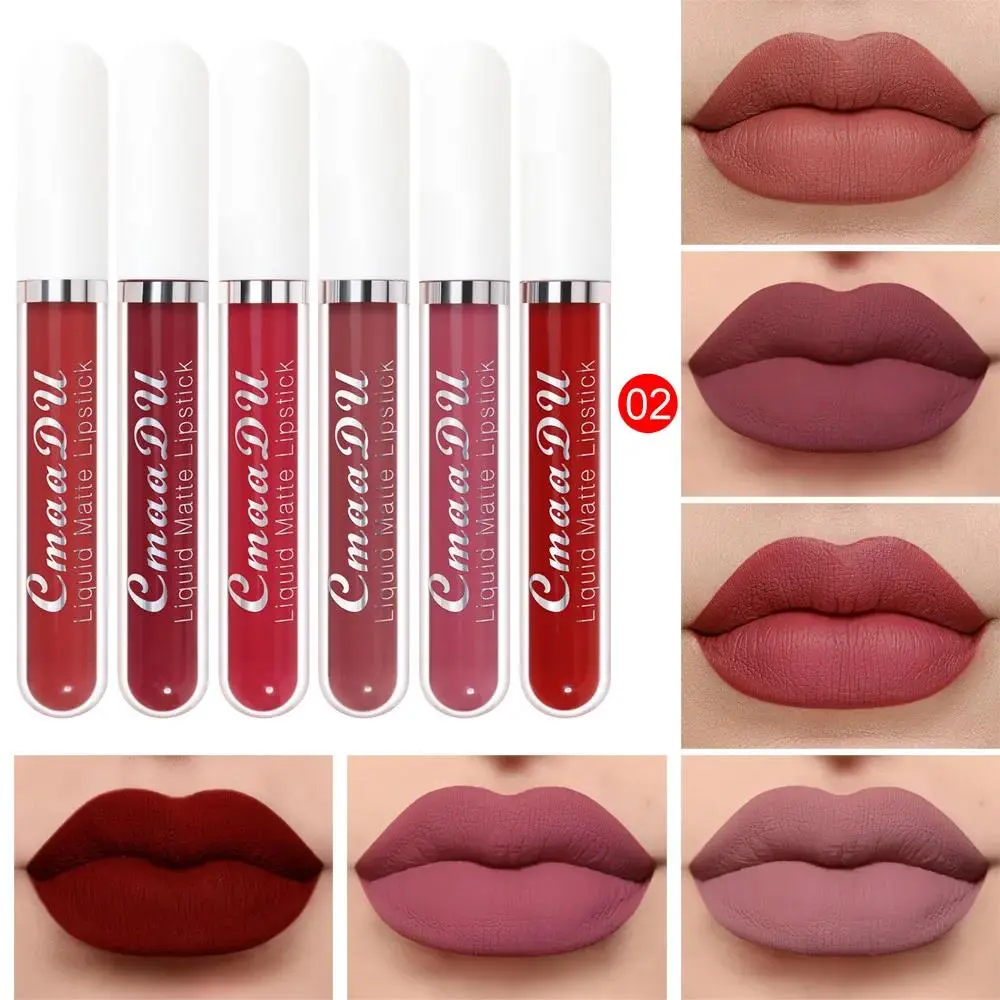 Matte Lipstick Set 6pcs Lip Gloss Waterproof Long Lasting Non Stick Cup Stain Makeup Cosmetics Beauty For Women