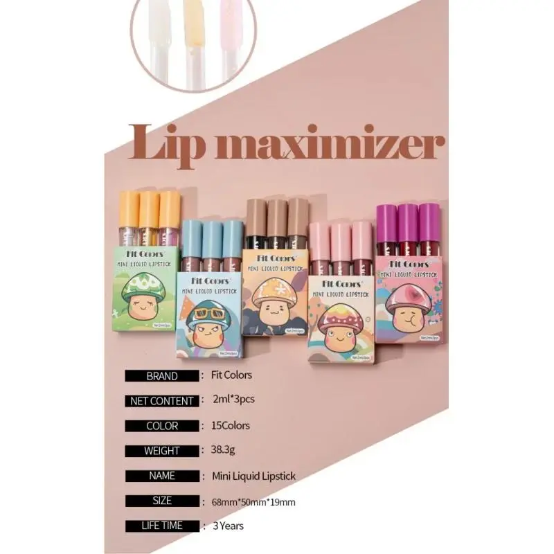 Hydrating Fruit Flavored Lip Oil 3Pcs Set With Avocado Strawberry Peach Transparent Gloss For Soft Smooth Lips