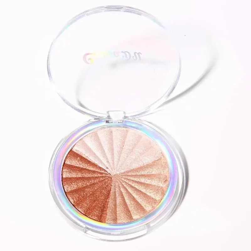 Shimmery Diamond Highlighter Powder Palette 5 Colors Long Lasting Contouring Brightening Easy Apply Makeup