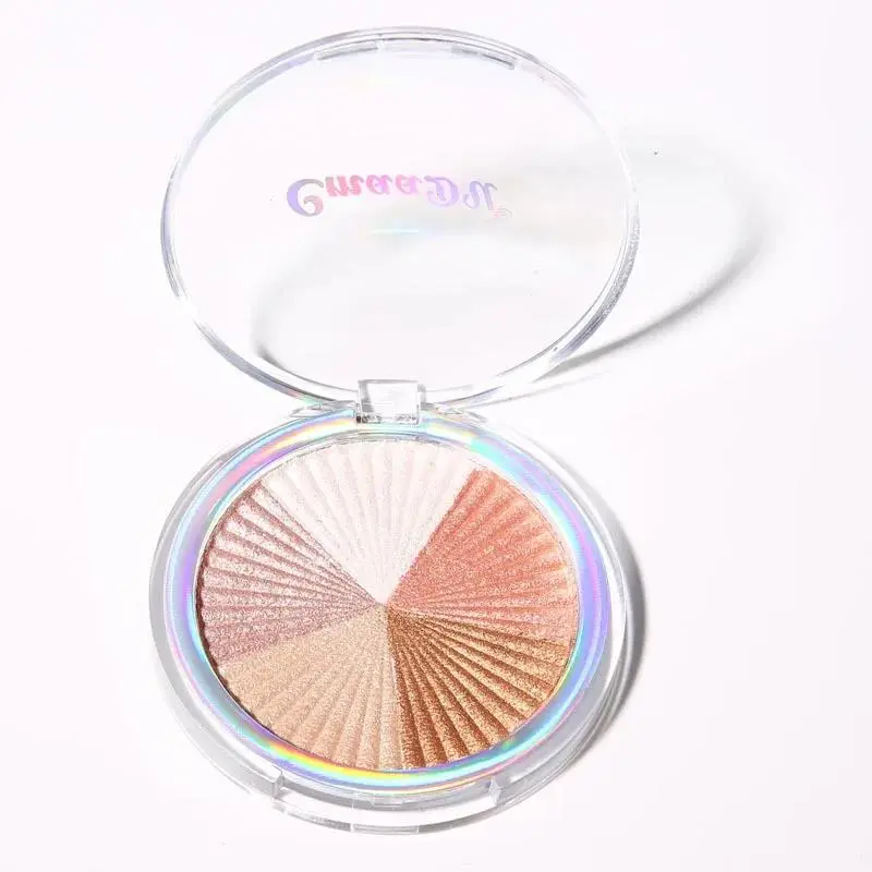 Shimmery Diamond Highlighter Powder Palette 5 Colors Long Lasting Contouring Brightening Easy Apply Makeup