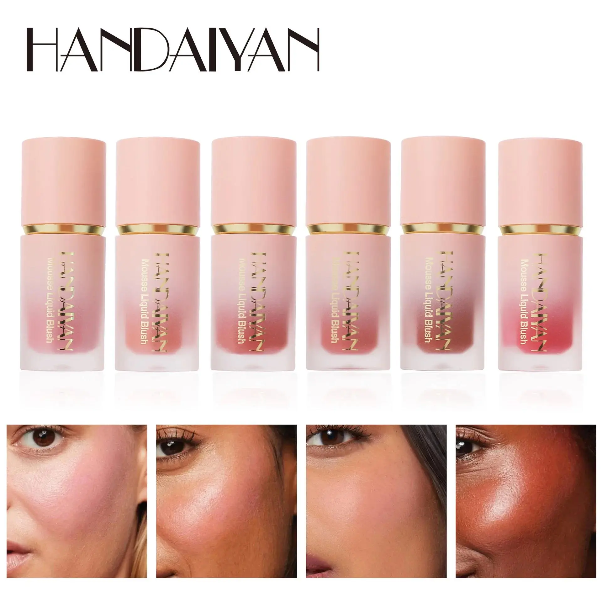 HANDAIYAN Velvet Liquid Blush Long Lasting Matte Makeup With Sponge Brush Tip Easy To Blend Natural Rouge For Cheeks