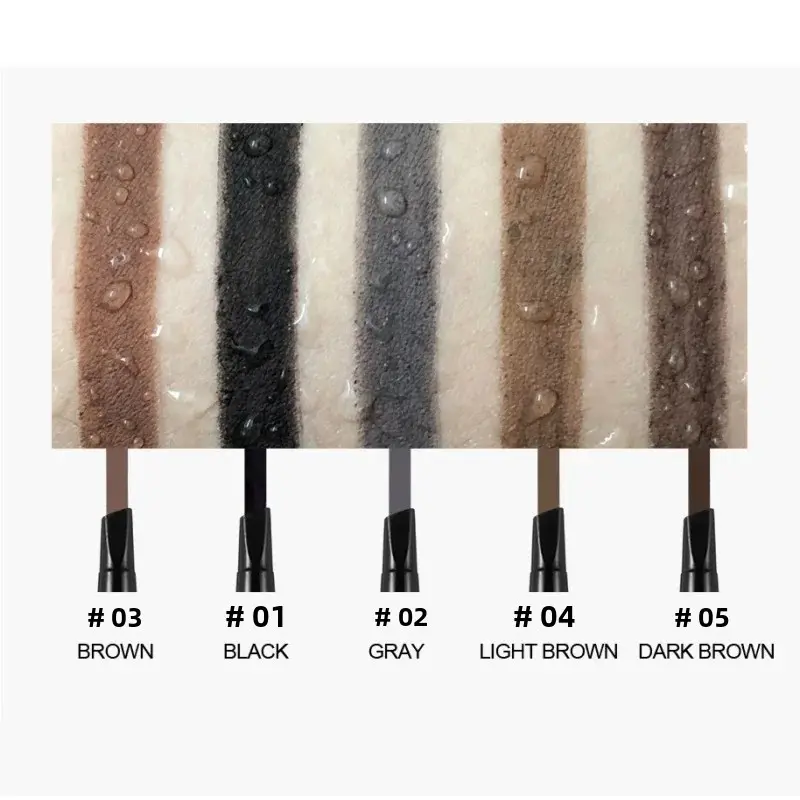 Natural Eyebrow Pencil 5 Colors Waterproof Long Lasting Makeup Automatic Rotating Double Head With Brow Brush