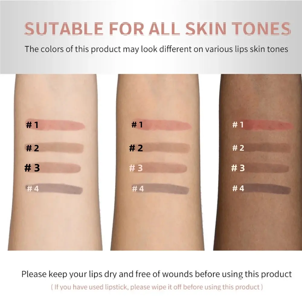 4 Colors Waterproof Lip Liner Long Lasting Peel Off Tattoo Lip Gloss Moisturizing Lipstick Pencil For Women Makeup