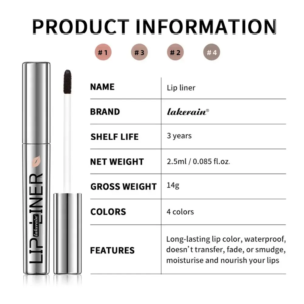 4 Colors Waterproof Lip Liner Long Lasting Peel Off Tattoo Lip Gloss Moisturizing Lipstick Pencil For Women Makeup