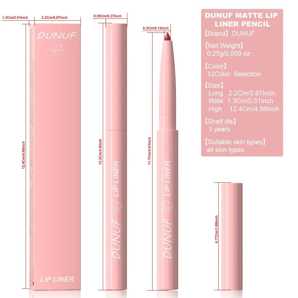 12 Shade Matte Lip Liner Set Waterproof Long Lasting High Pigment Nude Lipstick Pencil For Perfect Lip Contour