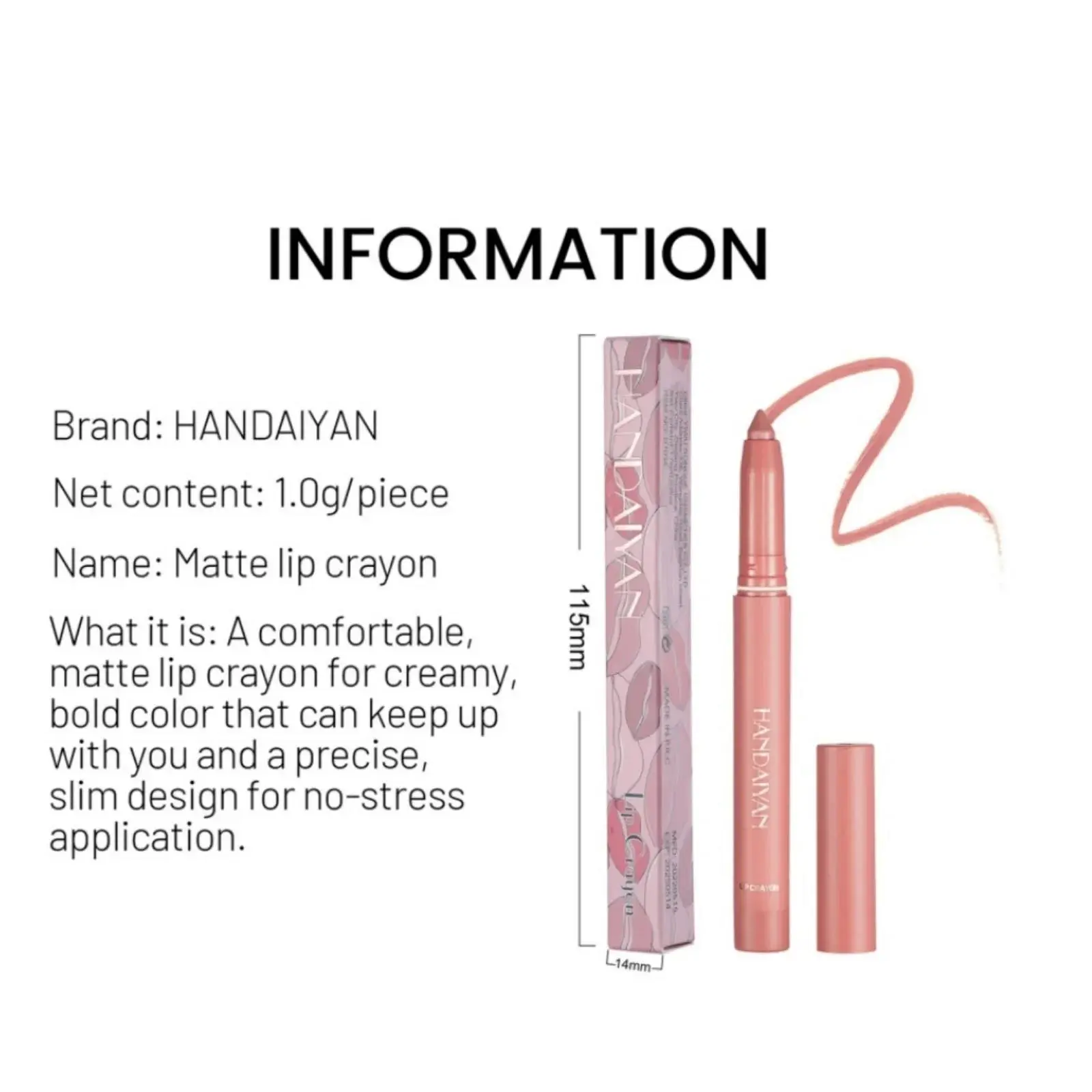 Velvet Matte Lip Pencil Long Wearing Waterproof Nude Lip Liner With Sharpener Non Transfer Women Cosmetic