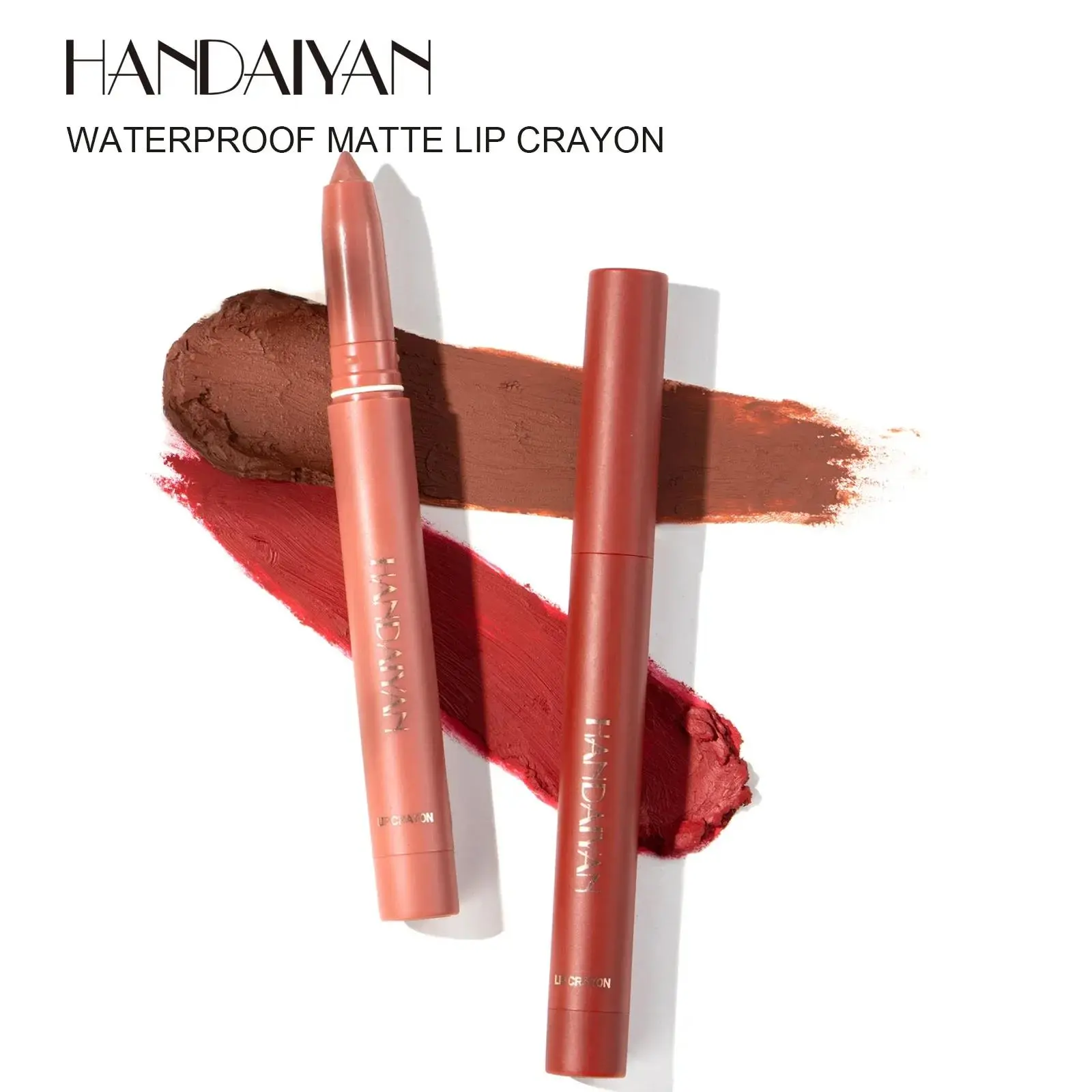 Velvet Matte Lip Pencil Long Wearing Waterproof Nude Lip Liner With Sharpener Non Transfer Women Cosmetic